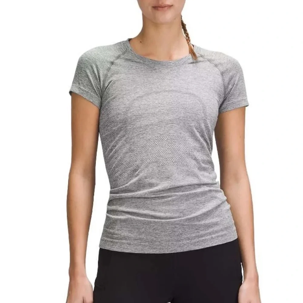Lululemon Swiftly Tech Short Sleeve Crew tee Slate White workout running train